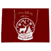 From Santa With Love Snow Globe Deer Groot Cadeauzakje (Voorkant)