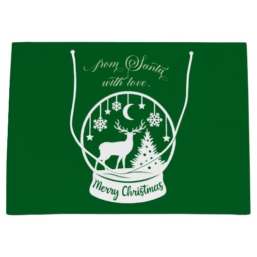 From Santa With Love Snow Globe Deer Groot Cadeauzakje (Voorkant)