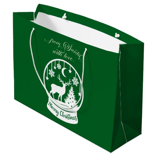 From Santa With Love Snow Globe Deer Groot Cadeauzakje (Achterkant Gekanteld)