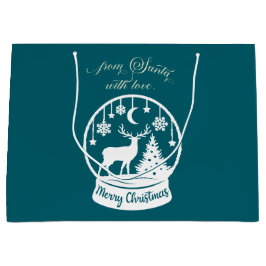 From Santa With Love Snow Globe Deer Groot Cadeauzakje