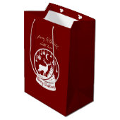 From Santa With Love Snow Globe Deer Medium Cadeauzakje (Achterkant Gekanteld)