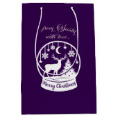From Santa With Love Snow Globe Deer Medium Cadeauzakje (Voorkant)