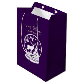 From Santa With Love Snow Globe Deer Medium Cadeauzakje (Achterkant Gekanteld)