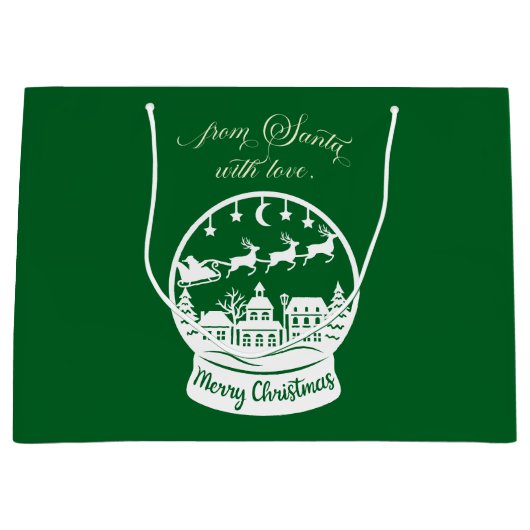 From Santa With Love Snow Globe Santa Groot Cadeauzakje (Voorkant)