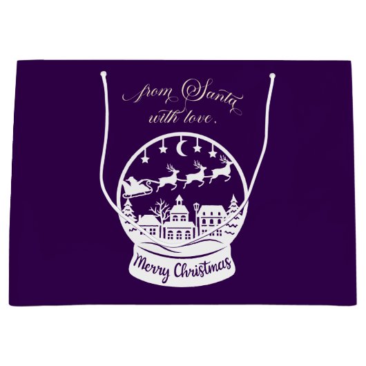 From Santa With Love Snow Globe Santa Groot Cadeauzakje (Voorkant)