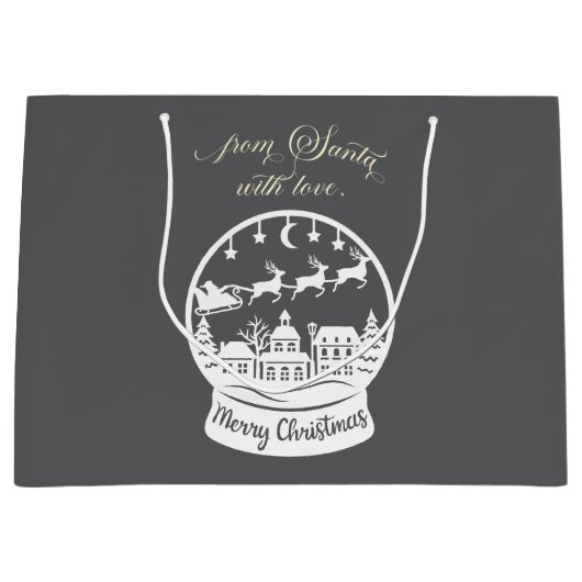 From Santa With Love Snow Globe Santa Groot Cadeauzakje (Voorkant)