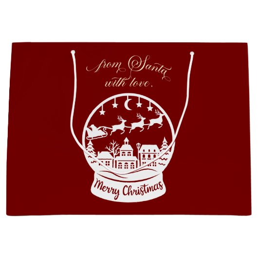 From Santa With Love Snow Globe Santa Groot Cadeauzakje (Voorkant)