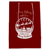 From Santa With Love Snow Globe Santa Medium Cadeauzakje (Achterkant)