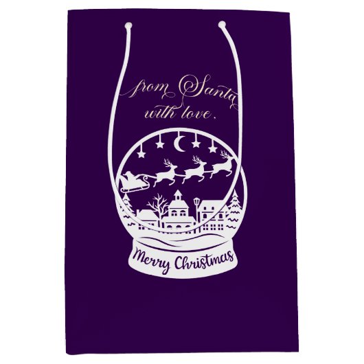 From Santa With Love Snow Globe Santa Medium Cadeauzakje (Voorkant)