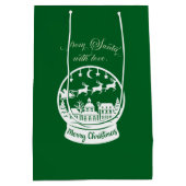 From Santa With Love Snow Globe Santa Medium Cadeauzakje (Achterkant)