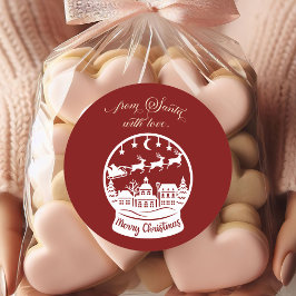 From Santa With Love Snow Globe Santa Ronde Sticker