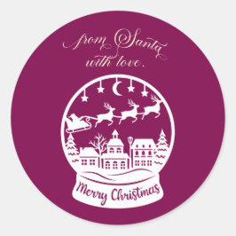 From Santa With Love Snow Globe Santa Ronde Sticker