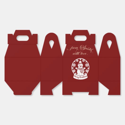 From Santa With Love Snow Globe Snowman Bedankdoosjes (Ongevouwen)