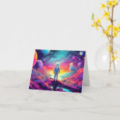 From Space & Beyond Design Birthday Kaart (Gele Bloem)