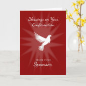 From Sponsor Confirmation Religious Red Dove Rays  Kaart (Gele Bloem)