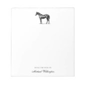 From The Desk Of | Elegant Horse Equestrian Name Notitieblok (Voorkant)