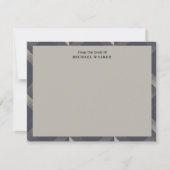 From The Desk Of Geometric Black Gray Pattern Flat Notitiekaartje (Voorkant)