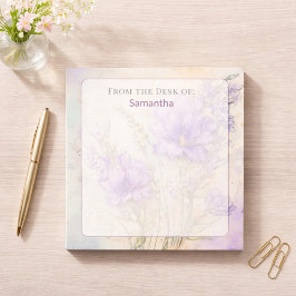 From The Desk of Purple Floral Cottagecore Notitieblok