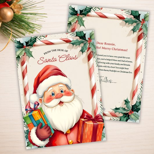 From the Desk of Santa Kids Christmas Note Letter Feestdagenkaart
