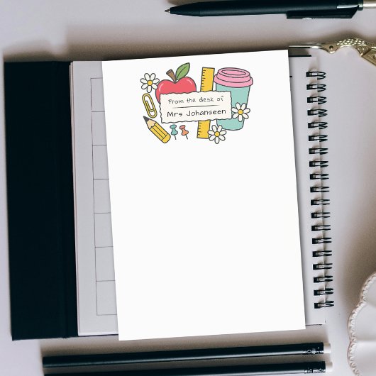 From the Desk of Teacher Cute Personalized Post-it® Notes