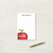 From the Desk of Teacher Red Apple Personalized Post-it® Notes (Op bureau)