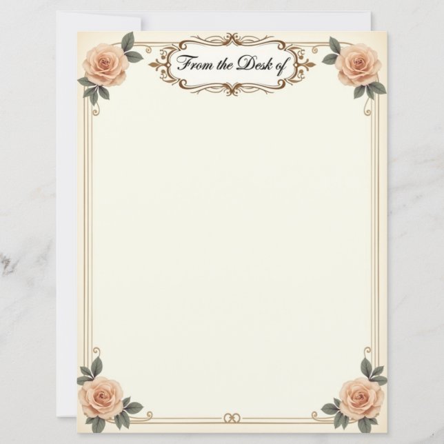From the Desk of – Vintage Floral Stationery (Voorkant)