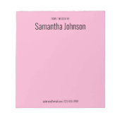 From the Desk of Your Name Light Pink and Black Notitieblok (Voorkant)