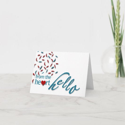 From the heart hello kaart (Voorkant)