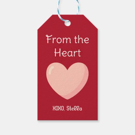 From the Heart Valentine Gift Tag  Cadeaulabel (Voorkant)