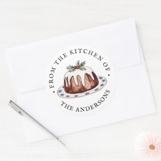 From The Kitchen Of | Christmas Pudding Ronde Sticker (Envelop)
