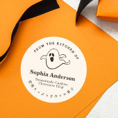 From the Kitchen of Halloween Boo Ghost Minimalist Ronde Sticker