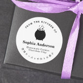 From the Kitchen of Halloween Cauldron Minimalist Ronde Sticker