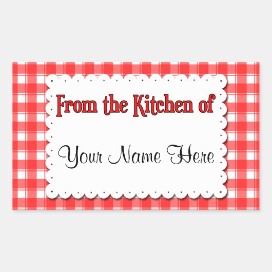 From The Kitchen Of Red White Custom Stickers (Voorkant)