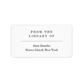 From the Library of Book Label (Voorkant)