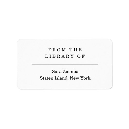 From the Library of Book Label (Voorkant)