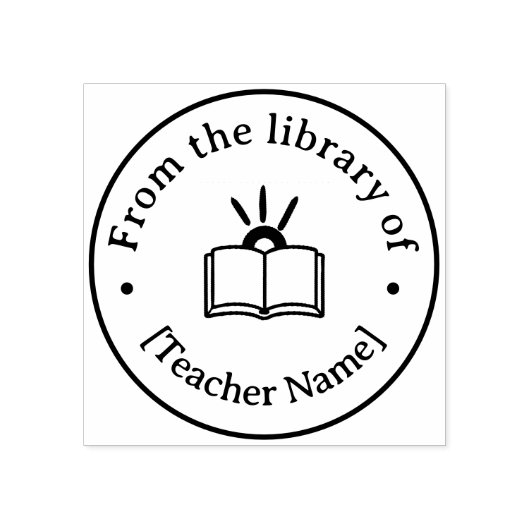 From The Library Of Custom Book Teacher Classroom Rubberstempel (Afrduk)