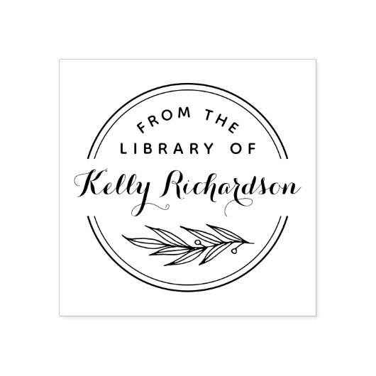 From the Library Of | Hand Drawn Branch & Script Rubberstempel (Afrduk)