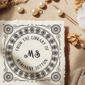 "From the library of" Monogram Library Bookplate Zelfinktende Stempel