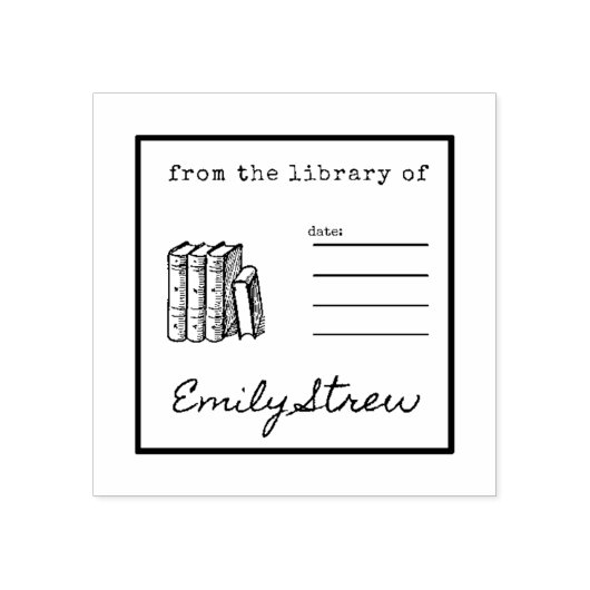 "From The Library Of" Rubber Stamp for Books Rubberstempel (Afrduk)