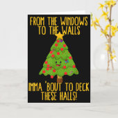 From The Window To The Wall Christmas Tree Em Xmas Kaart (Gele Bloem)
