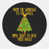 From The Window To The Wall Christmas Tree Em Xmas Ronde Sticker (Voorkant)