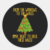 From The Window To The Wall Christmas Tree Em Xmas Ronde Sticker (Voorkant)