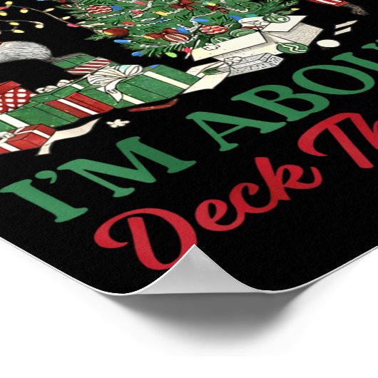 From The Windows To Deck These Halls Raccoon Xmas  Poster (Hoek)