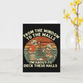 From The Windows To The Walls Funny Retro Raccoon Kaart (Gele Bloem)