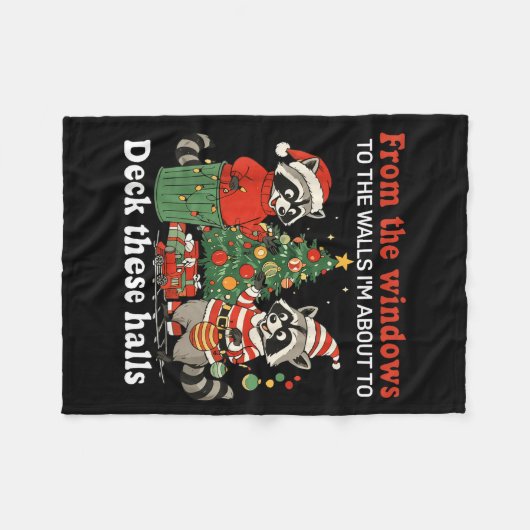 From The Windows To The Walls I'm About To Raccoon Fleece Deken (Voorkant (Horizontaal))