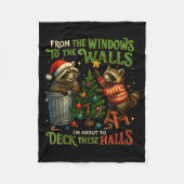 From The Windows To Walls Deck These Halls Raccoon Fleece Deken (Voorkant)