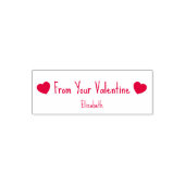 From Your Valentine with 2 Hearts and Name Zelfinktende Stempel (Design)
