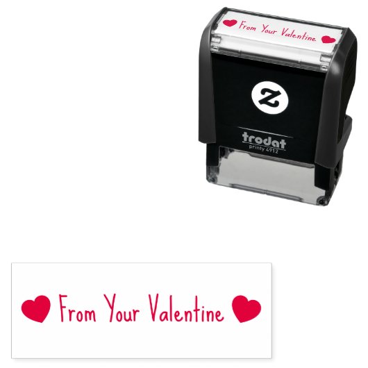 From Your Valentine with 2 Hearts Text Template Zelfinktende Stempel (In situ)