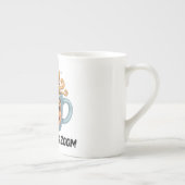 From Zzz to Zoom" T-Shirt - Coffee Mug Face Porselein Kop (Rechts)