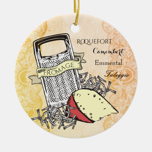 Fromage kaas rasp gourmet Kerst ornament (Voorkant)